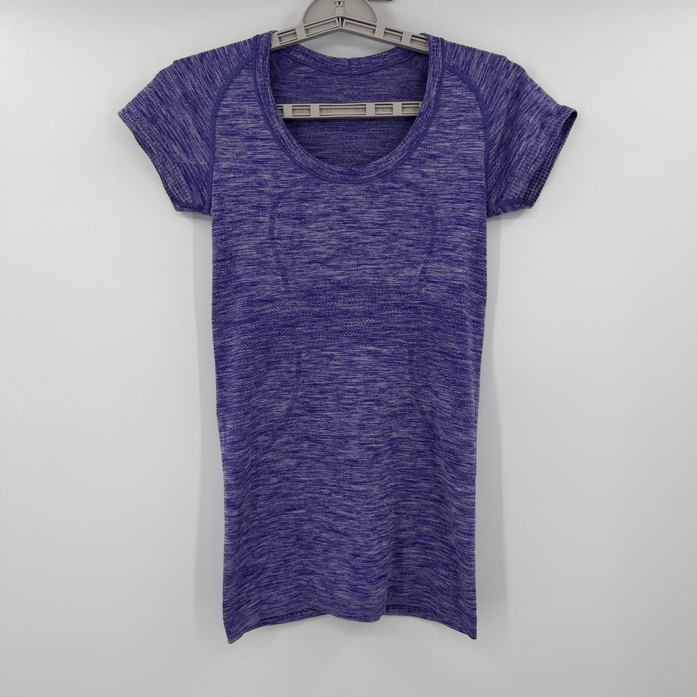 Lululemon Swiftly Tech Short Sleeve Crew Purple Space Dye Heathered Top